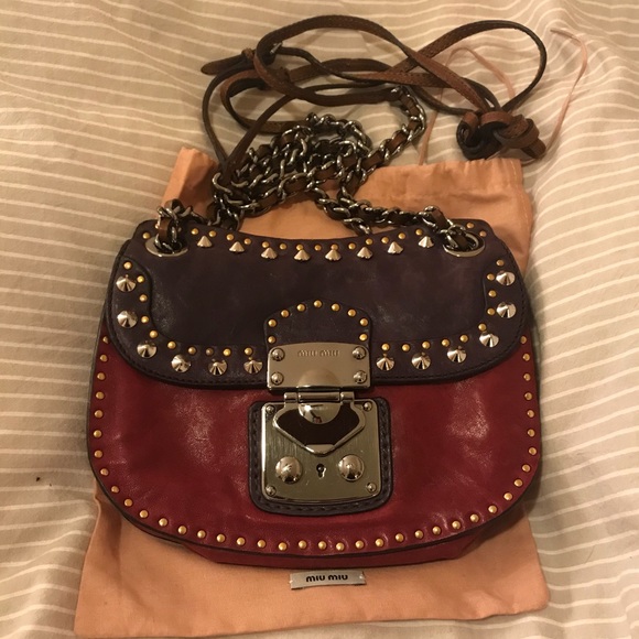 Miu Miu Bags Miu Miu Studded Crossbody Bag Poshmark